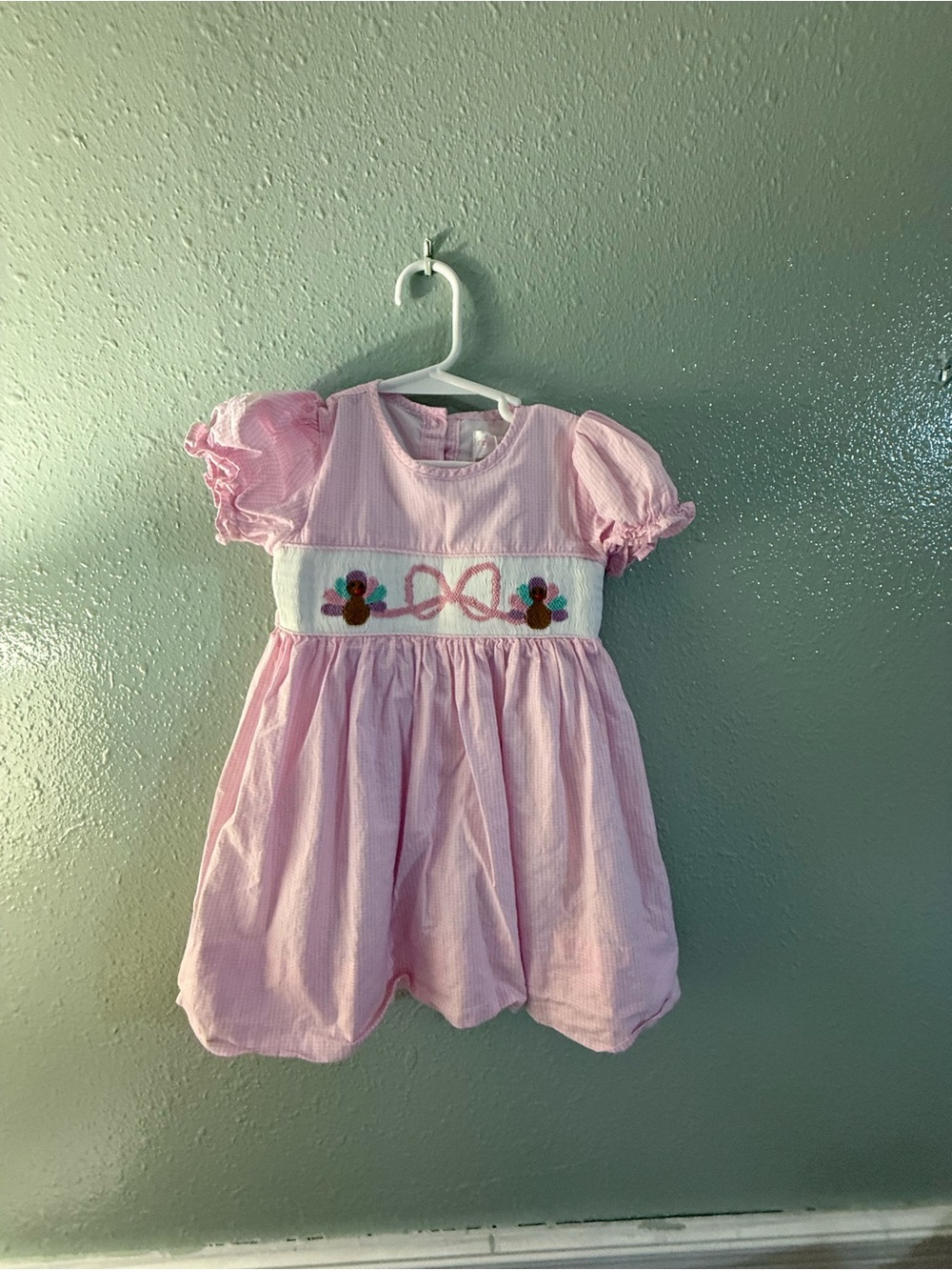 Classic Pink Smocked Puff-Sleeve Dress for Girls